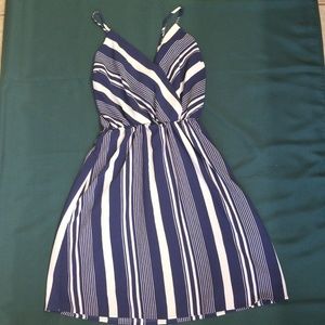 Navy and White Striped Dress